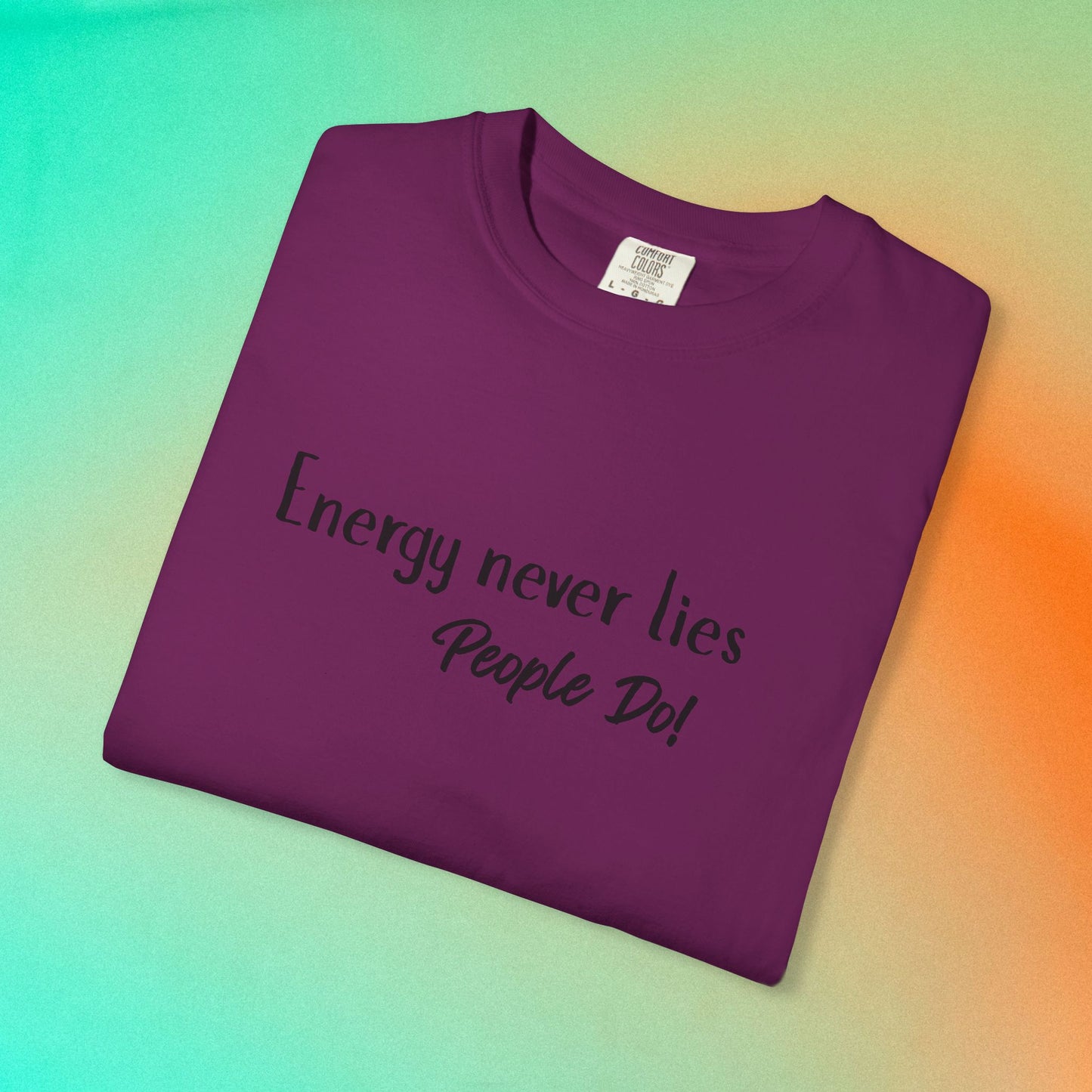 Energy Never Lies T-Shirt – Truth Seeker Quote Tee Boysenberry