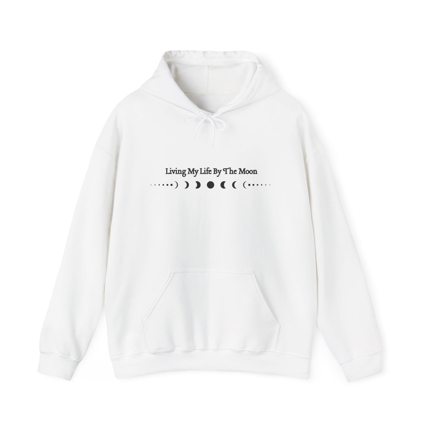 Living My Life by the Moon Hoodie – Moon Phase Astrology Sweatshirt White