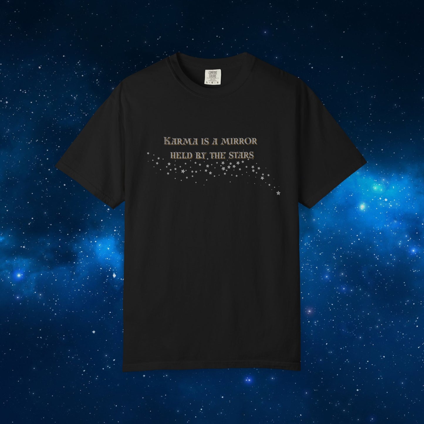 Karma Is a Mirror Held by the Stars – Spiritual Astrology T-Shirt Black