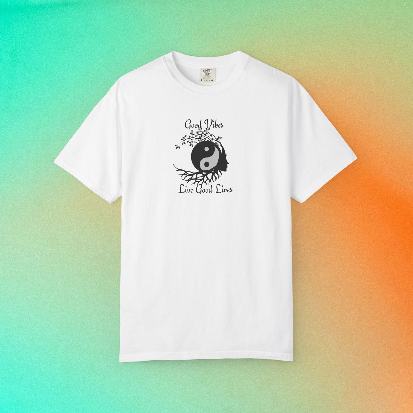Good Vibes Live Good Lives T-Shirt – Yin Yang Tree of Life Tee White