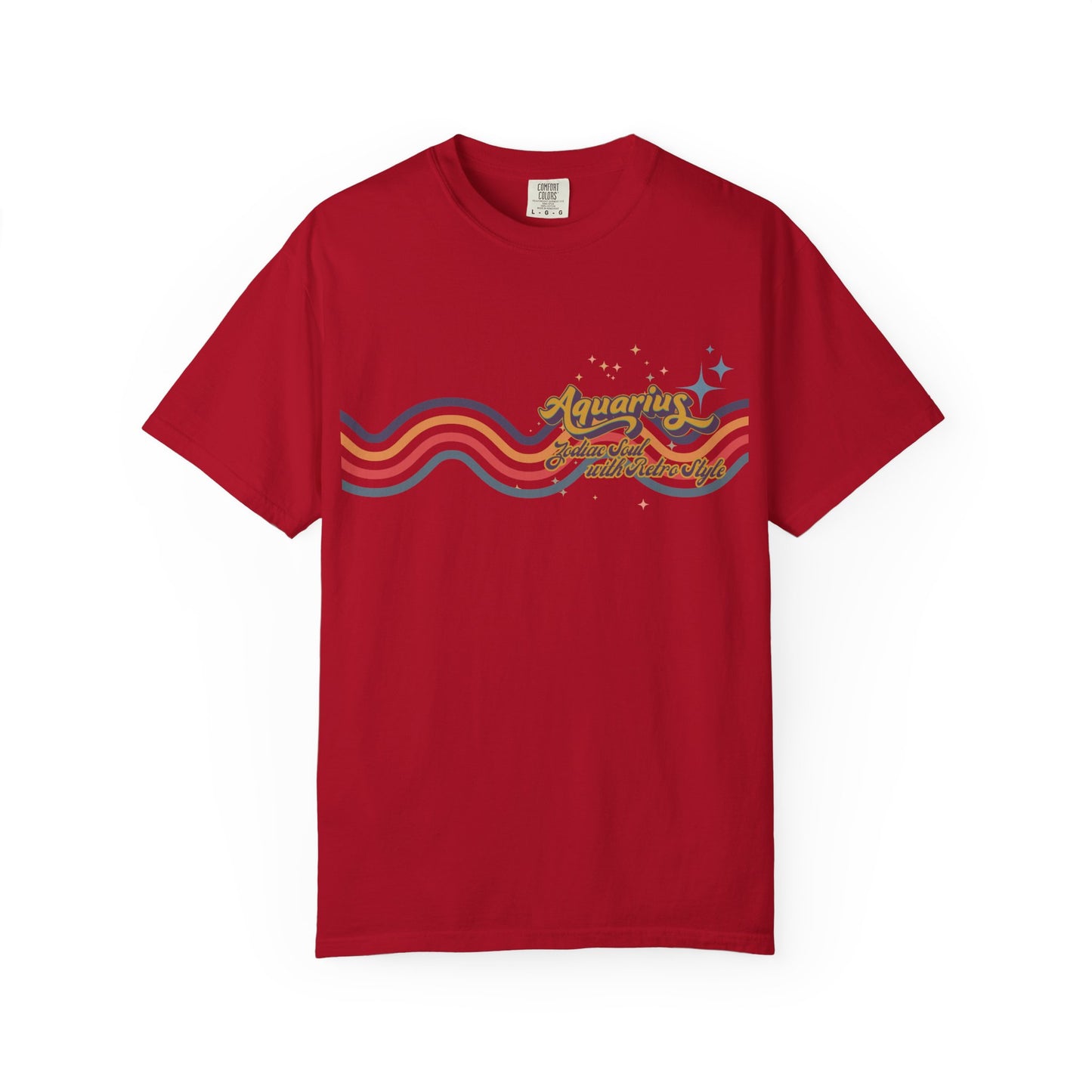 Aquarius Retro T-Shirt – Zodiac Soul Astrology Shirt for Aquarius Lovers Red