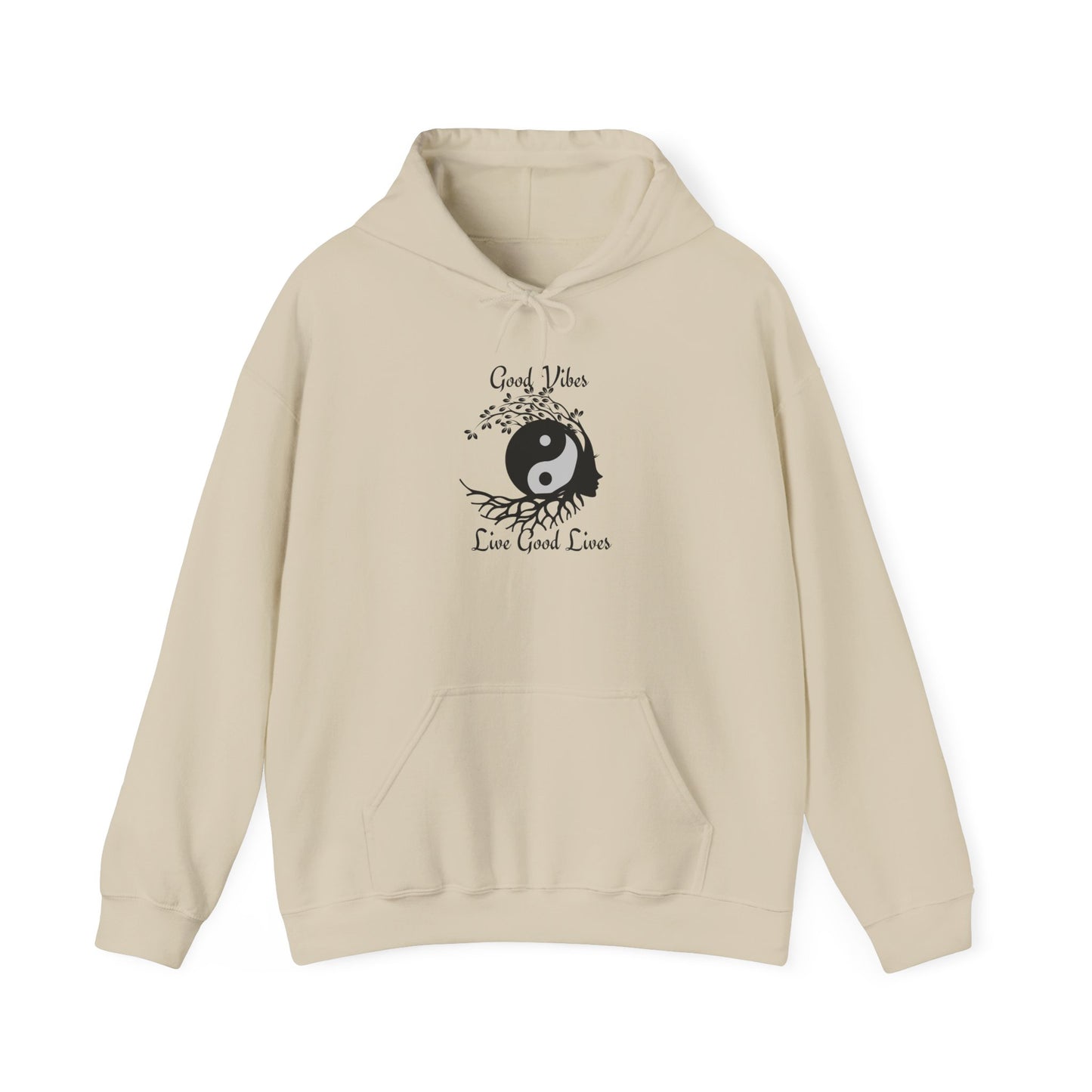 Good Vibes Hoodie – Manifestation & Mindfulness Apparel Sand
