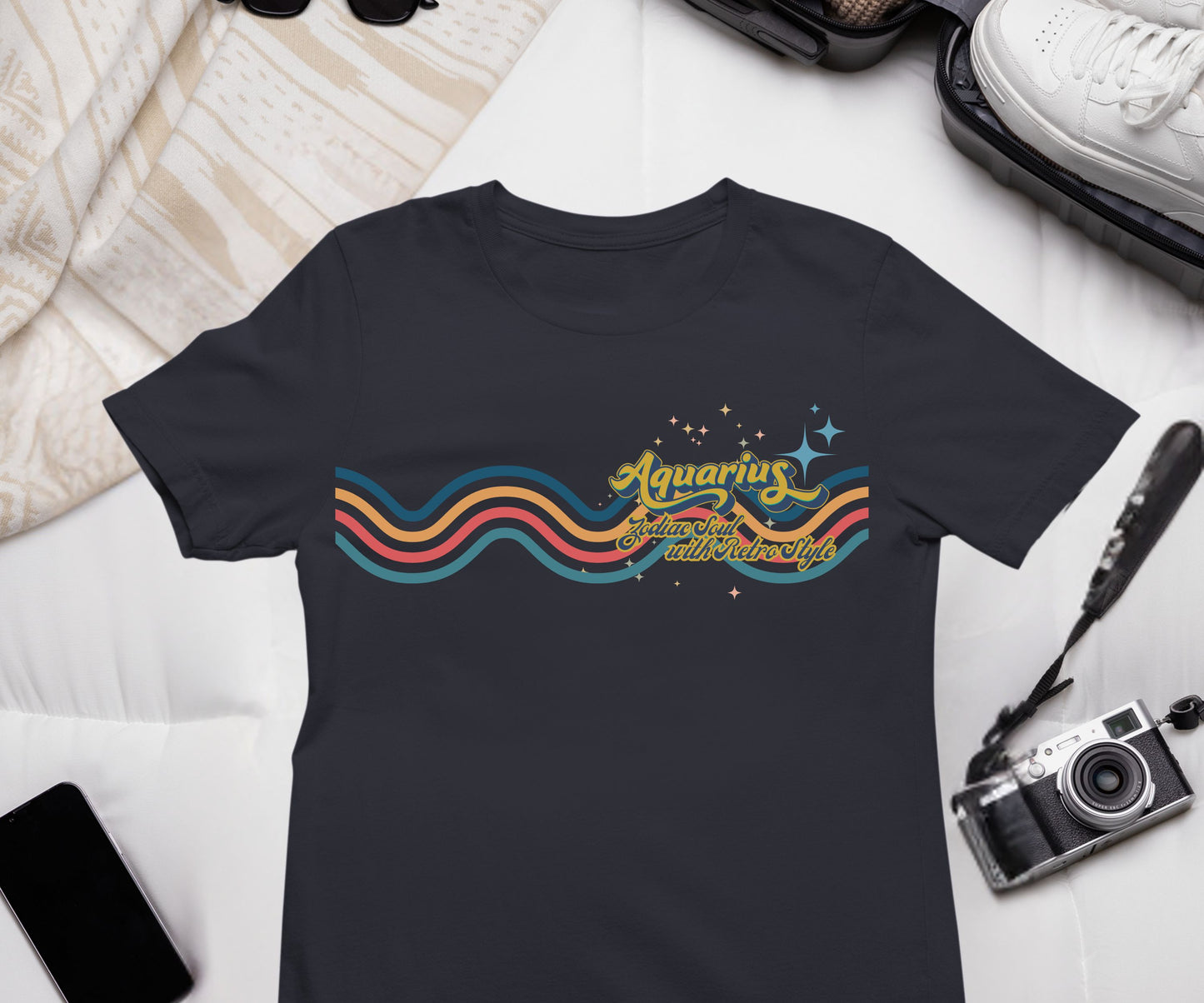 Aquarius Retro T-Shirt – Zodiac Soul Astrology Shirt for Aquarius Lovers