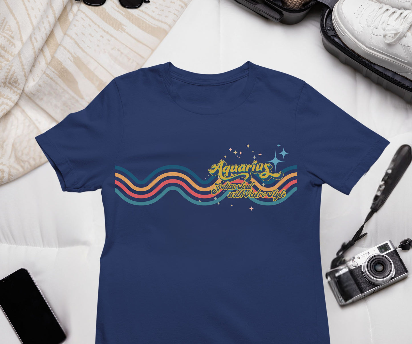Aquarius Retro T-Shirt – Zodiac Soul Astrology Shirt for Aquarius Lovers