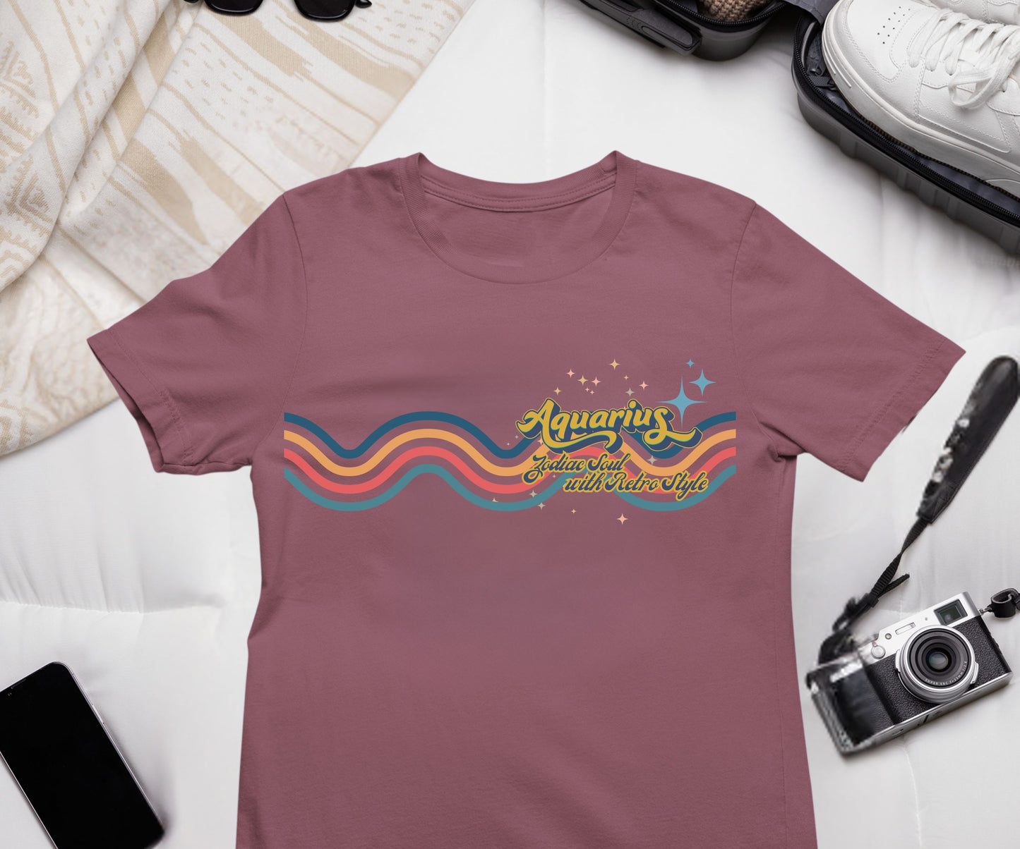 Aquarius Retro T-Shirt – Zodiac Soul Astrology Shirt for Aquarius Lovers