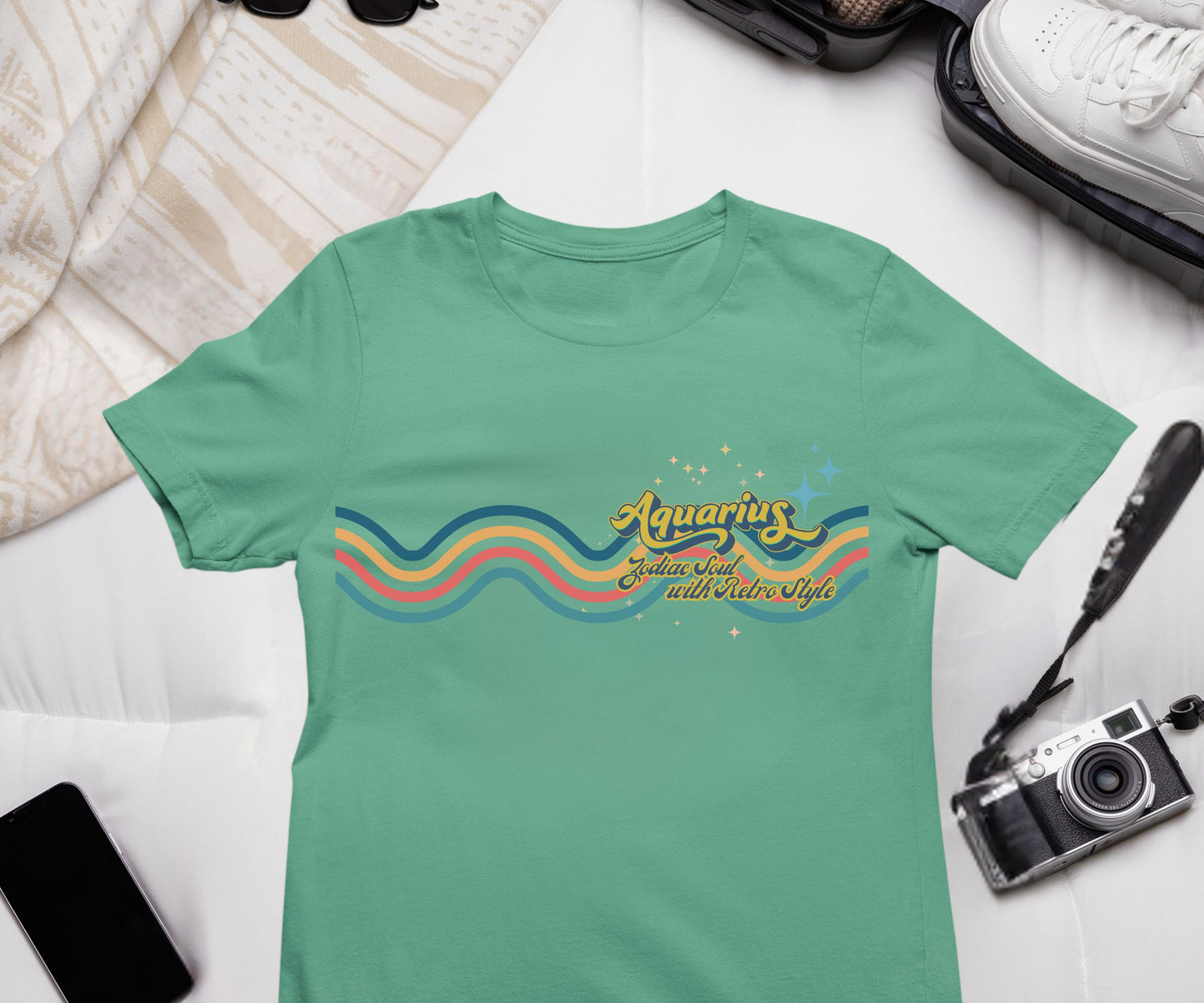 Aquarius Retro T-Shirt – Zodiac Soul Astrology Shirt for Aquarius Lovers