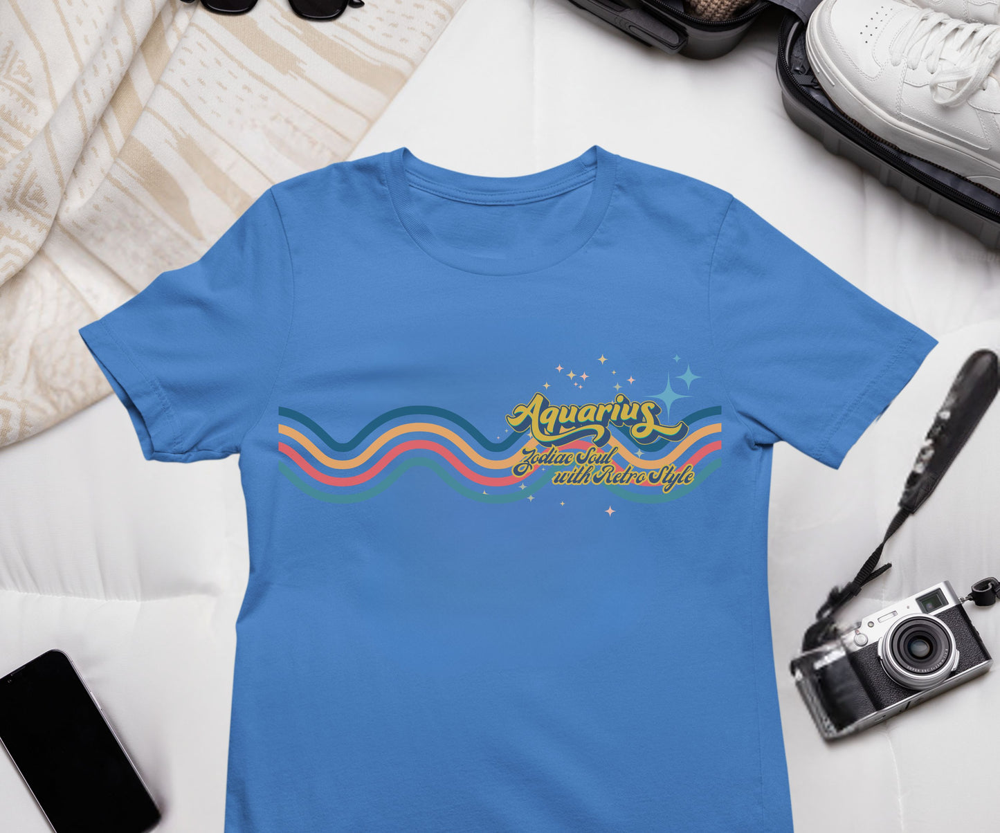 Aquarius Retro T-Shirt – Zodiac Soul Astrology Shirt for Aquarius Lovers