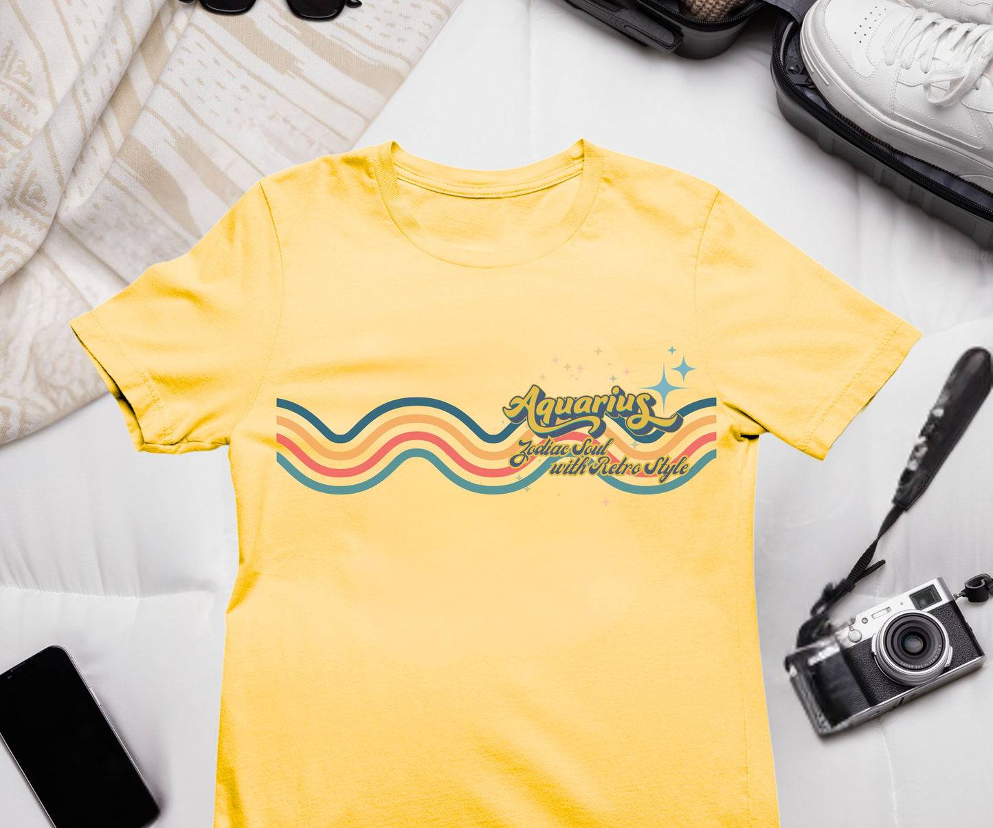 Aquarius Retro T-Shirt – Zodiac Soul Astrology Shirt for Aquarius Lovers