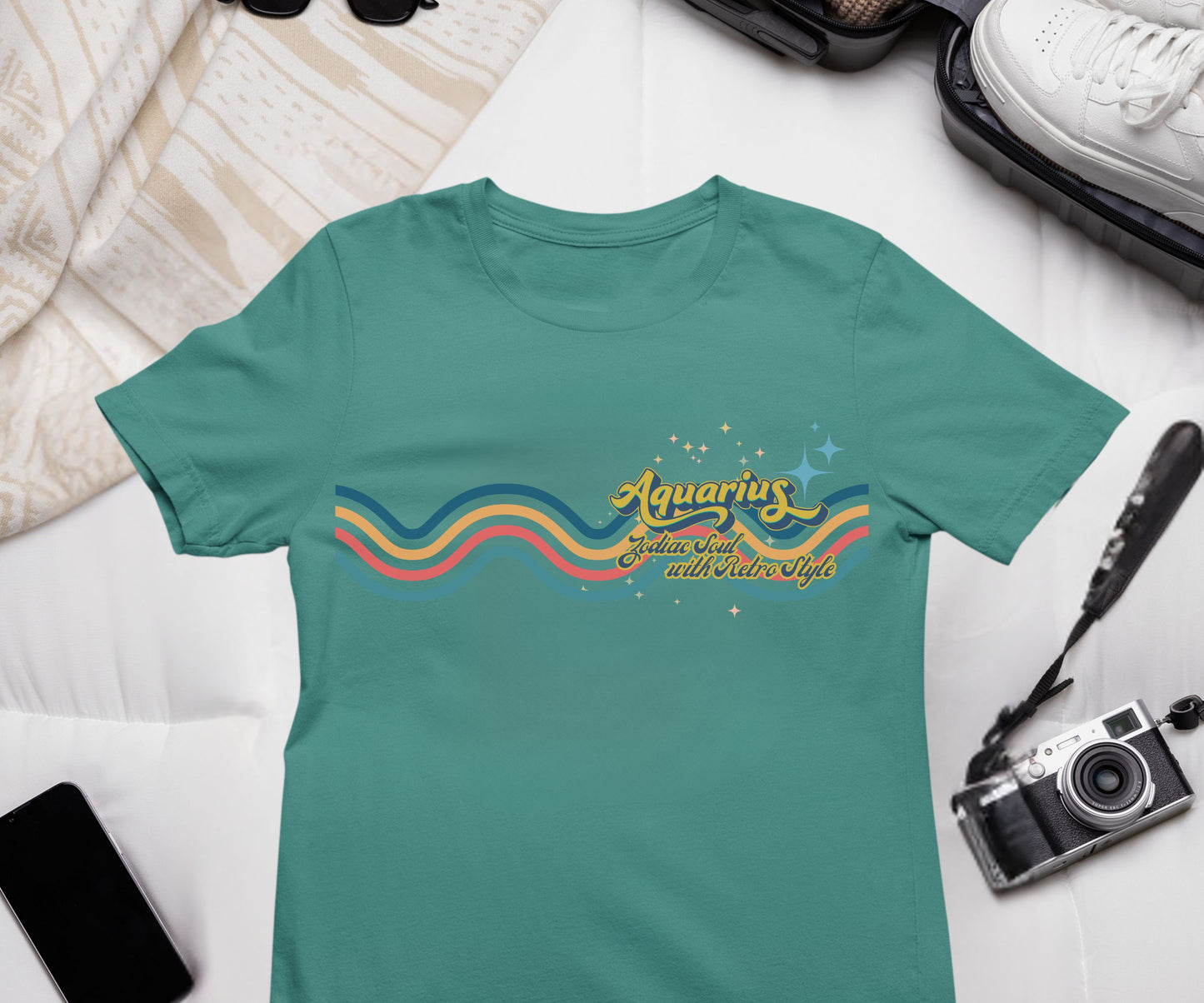 Aquarius Retro T-Shirt – Zodiac Soul Astrology Shirt for Aquarius Lovers