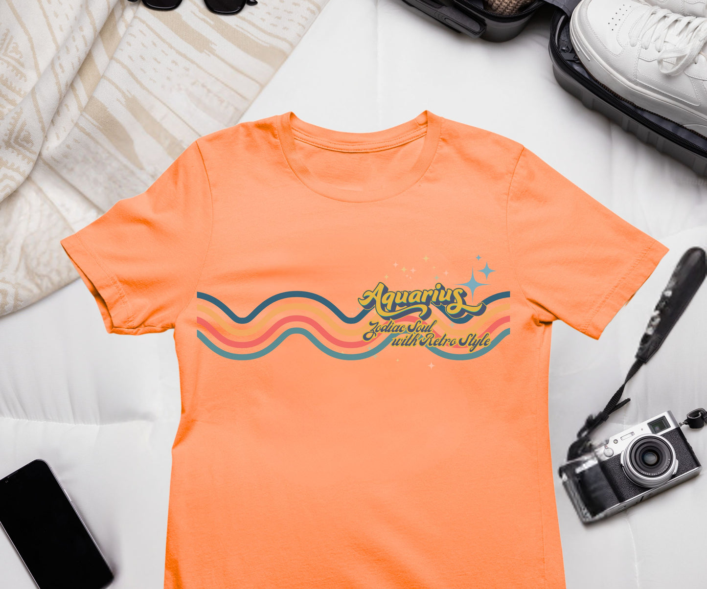 Aquarius Retro T-Shirt – Zodiac Soul Astrology Shirt for Aquarius Lovers
