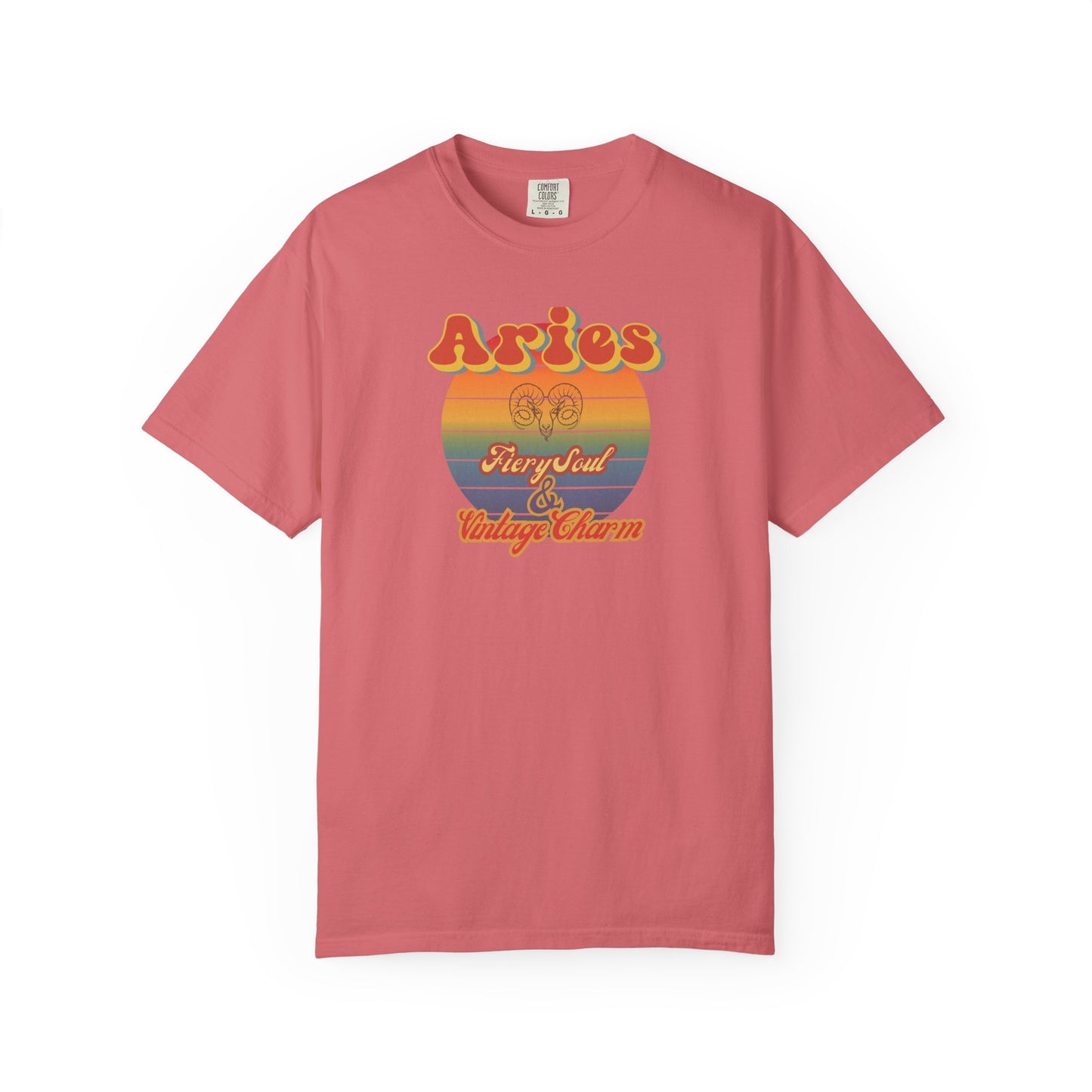 Aries Zodiac Retro T-Shirt – “Fiery Soul & Vintage Charm” Astrology Tee Watermelon