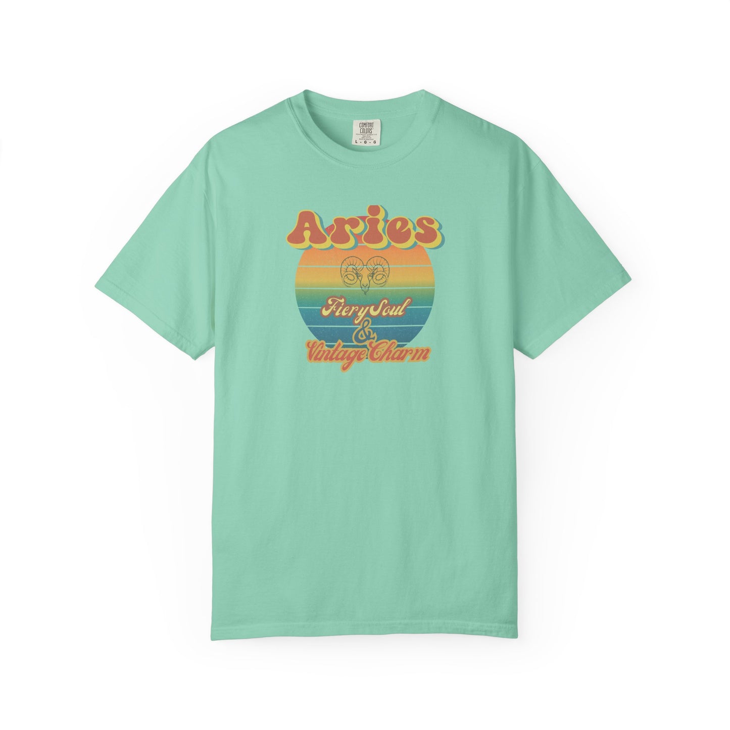 Aries Zodiac Retro T-Shirt – “Fiery Soul & Vintage Charm” Astrology Tee Island Reef
