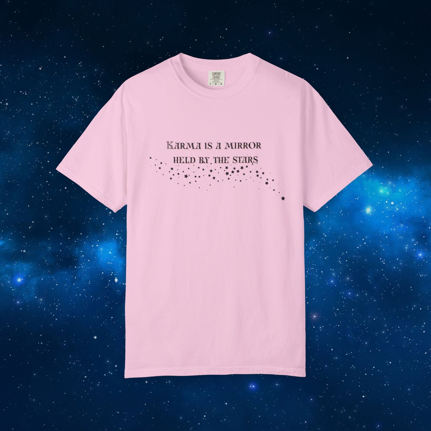 Karma Is a Mirror Held by the Stars – Spiritual Astrology T-Shirt Blossom