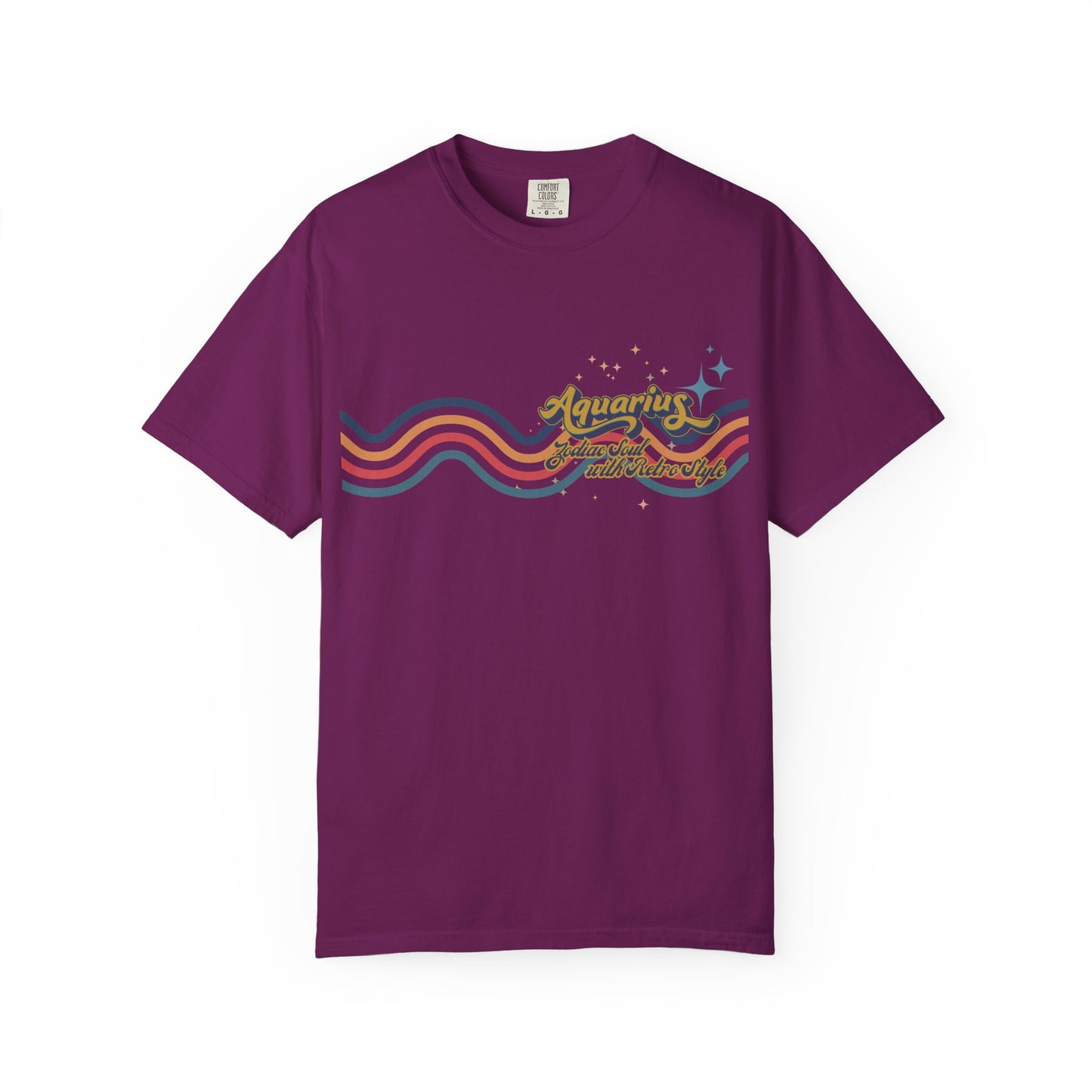 Aquarius Retro T-Shirt – Zodiac Soul Astrology Shirt for Aquarius Lovers Boysenberry
