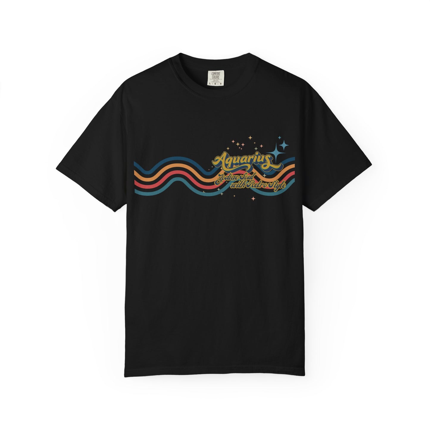 Aquarius Retro T-Shirt – Zodiac Soul Astrology Shirt for Aquarius Lovers Black