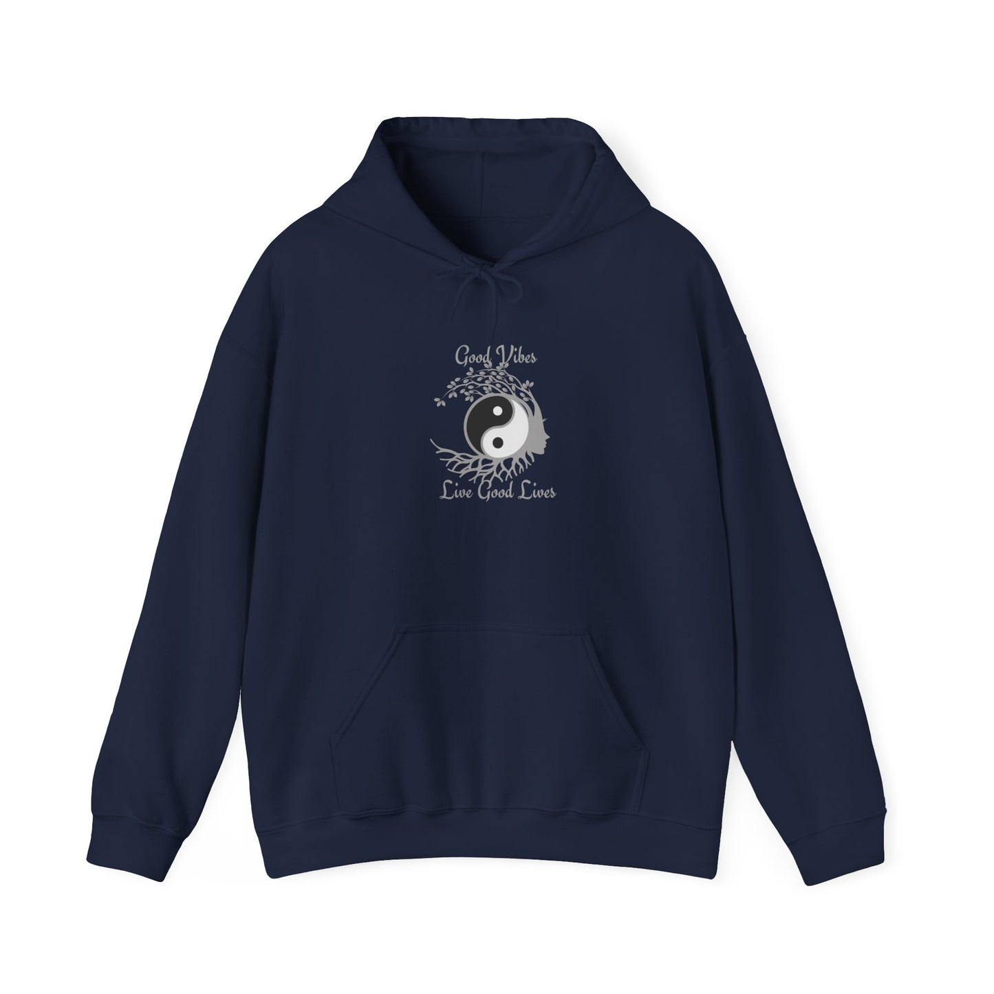 Good Vibes Hoodie – Manifestation & Mindfulness Apparel Navy