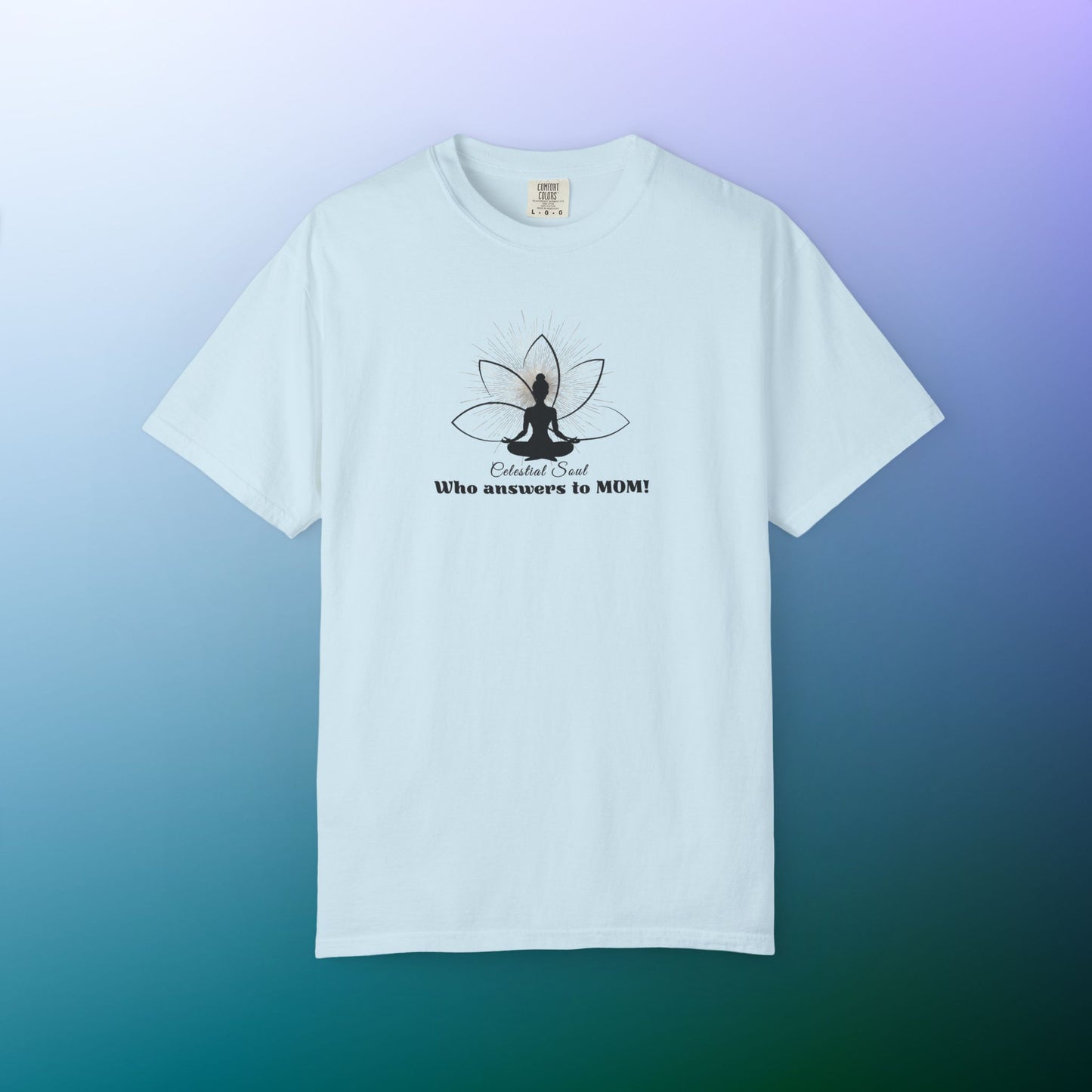 Celestial Soul Mom T-Shirt – Who Answers to MOM! Chambray