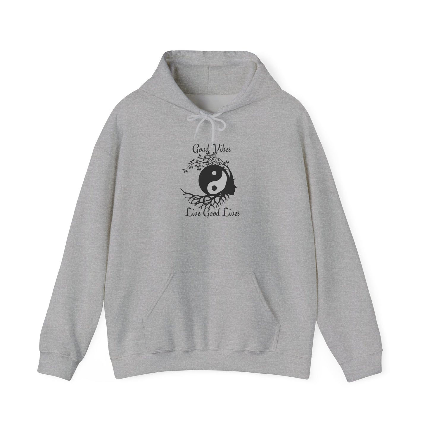 Good Vibes Hoodie – Manifestation & Mindfulness Apparel Sport Grey