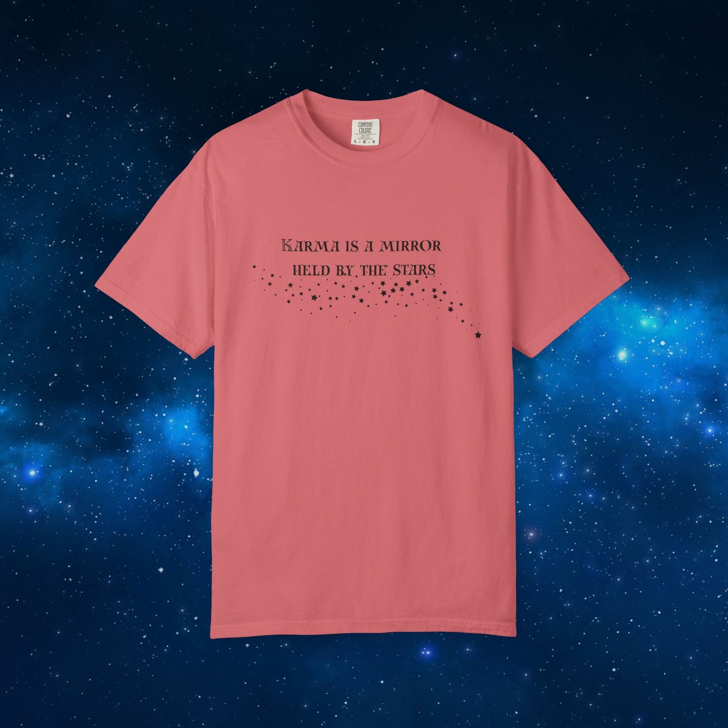 Karma Is a Mirror Held by the Stars – Spiritual Astrology T-Shirt Watermelon