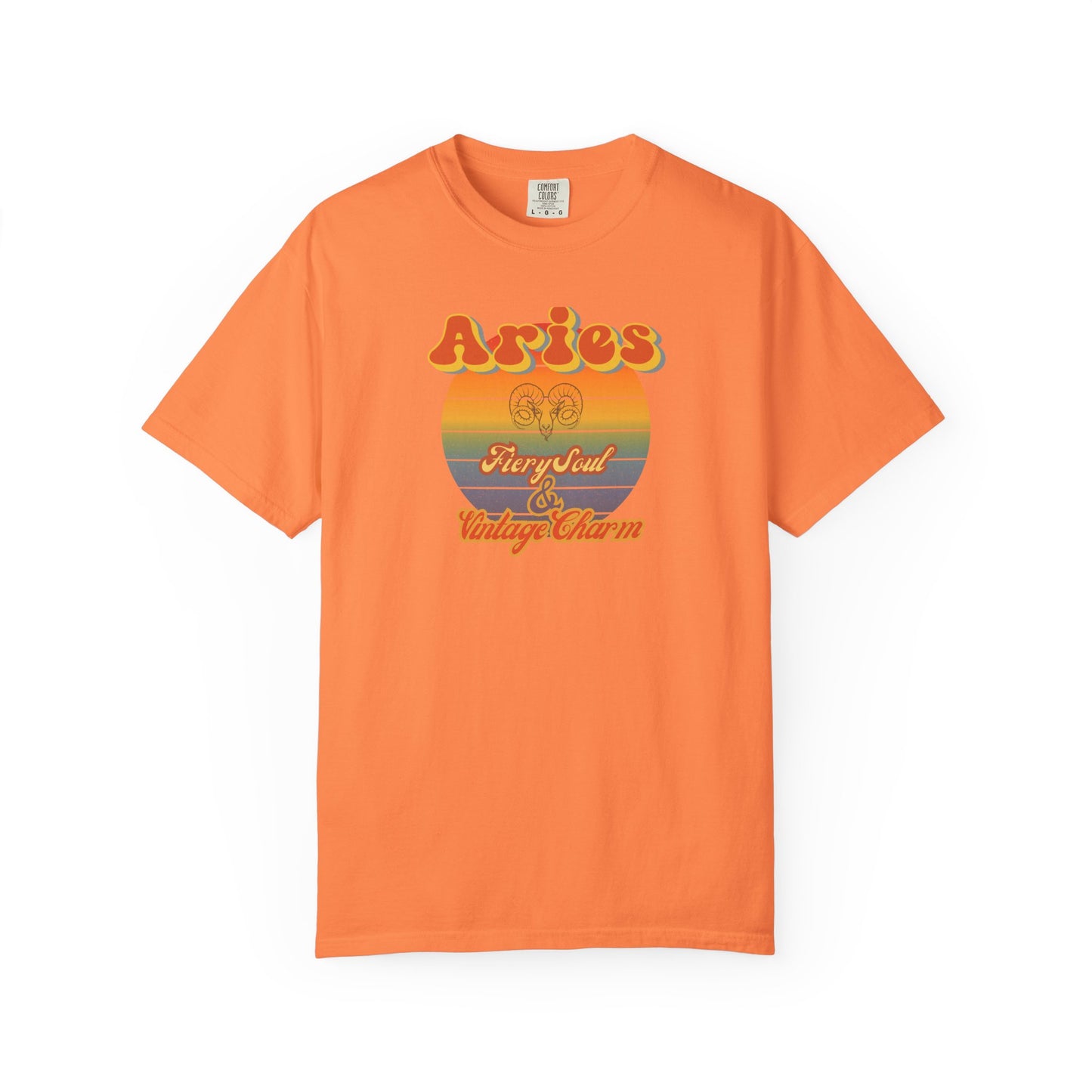 Aries Zodiac Retro T-Shirt – “Fiery Soul & Vintage Charm” Astrology Tee Melon