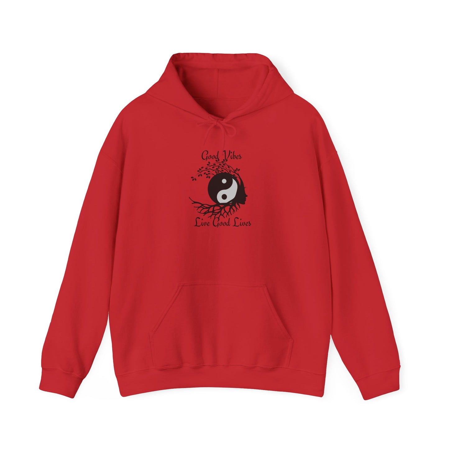 Good Vibes Hoodie – Manifestation & Mindfulness Apparel Red
