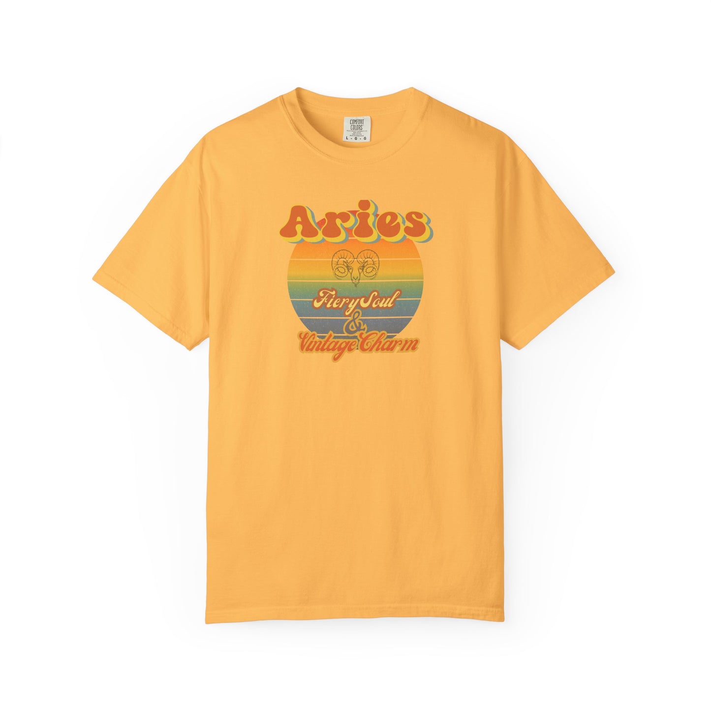 Aries Zodiac Retro T-Shirt – “Fiery Soul & Vintage Charm” Astrology Tee Citrus