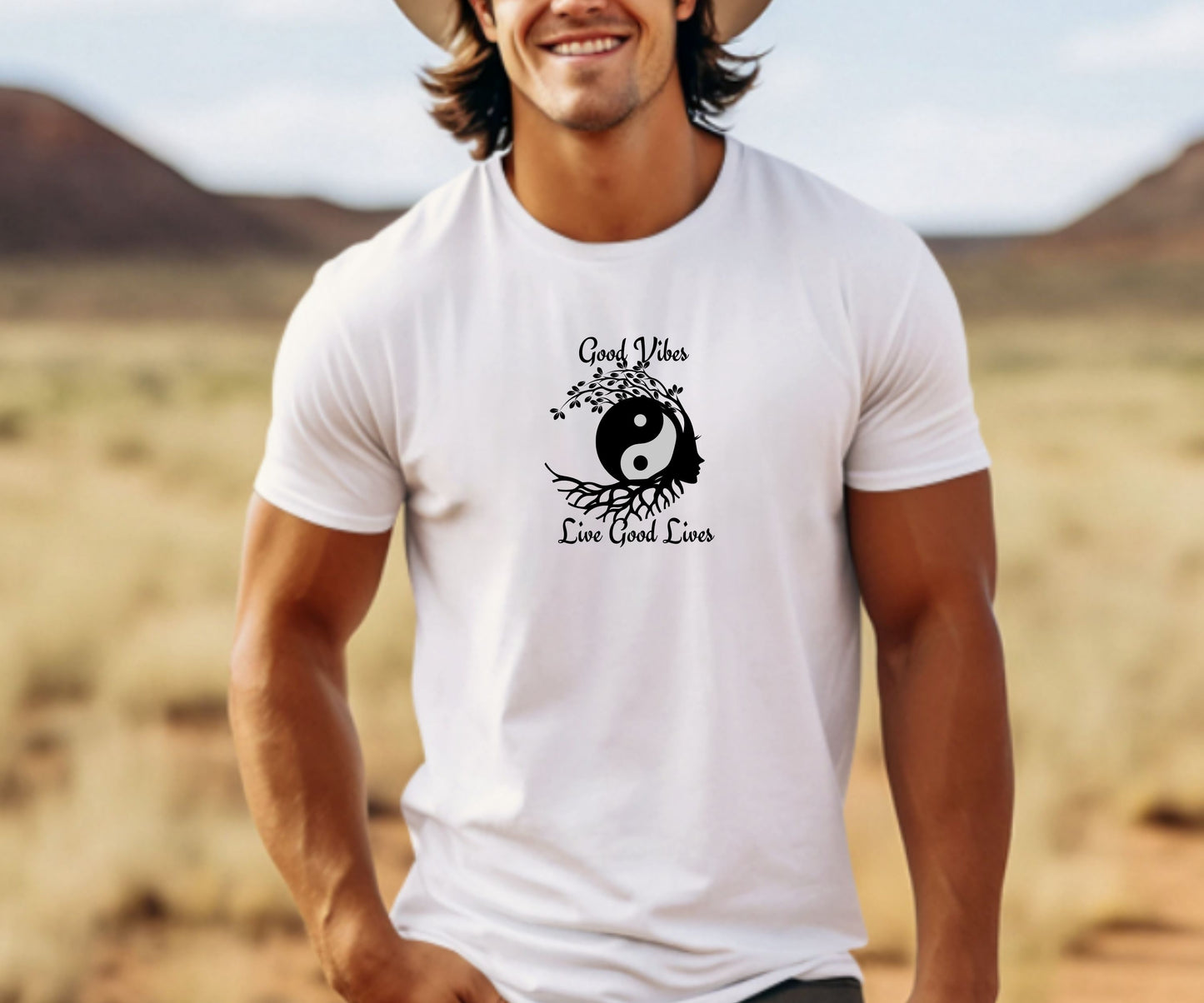 Good Vibes Live Good Lives T-Shirt – Yin Yang Tree of Life Tee