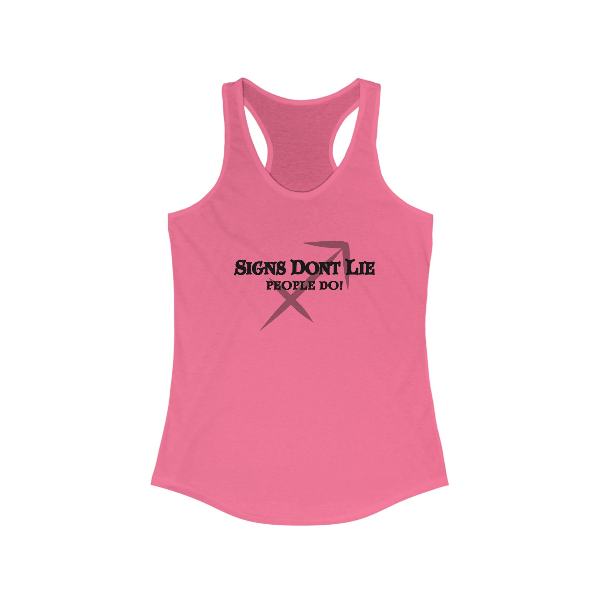 Signs Don't Lie, People Do! Zodiac Tank Top Solid Hot Pink