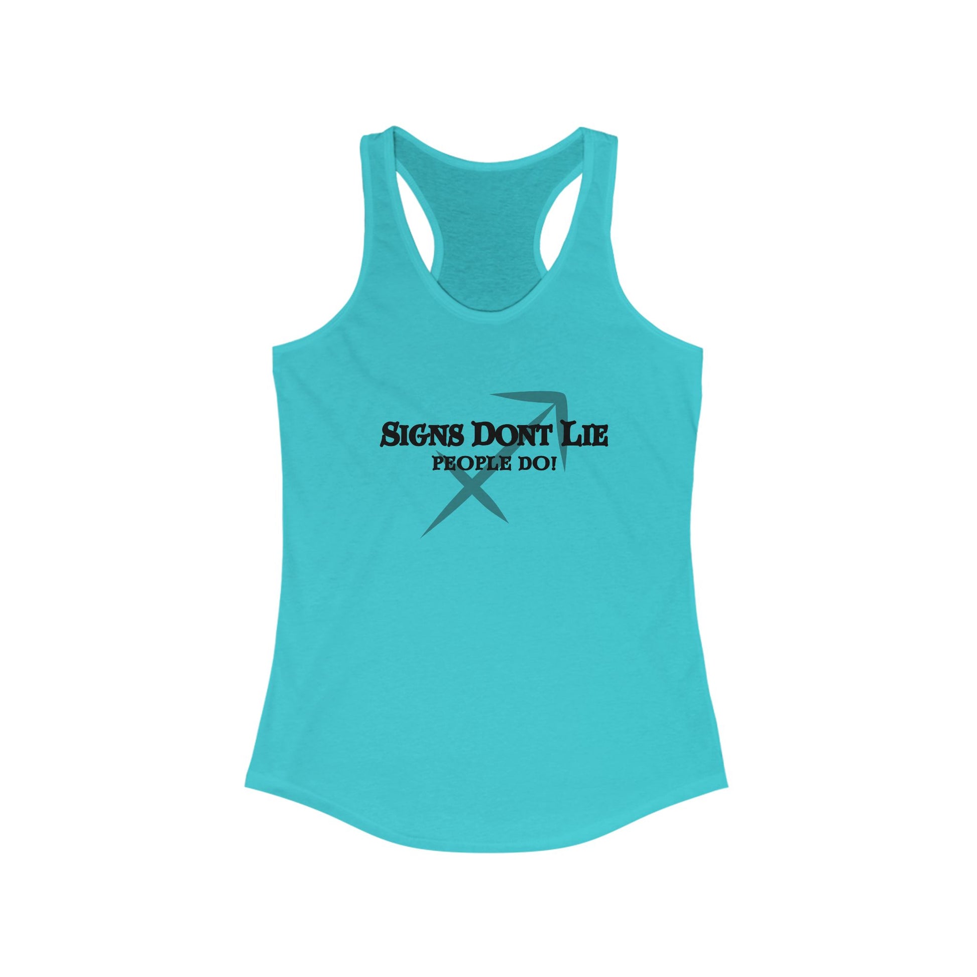Signs Don't Lie, People Do! Zodiac Tank Top Solid Tahiti Blue