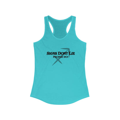 Signs Don't Lie, People Do! Zodiac Tank Top Solid Tahiti Blue