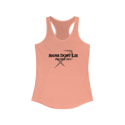 Signs Don't Lie, People Do! Zodiac Tank Top Solid Light Orange