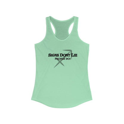 Signs Don't Lie, People Do! Zodiac Tank Top Solid Mint
