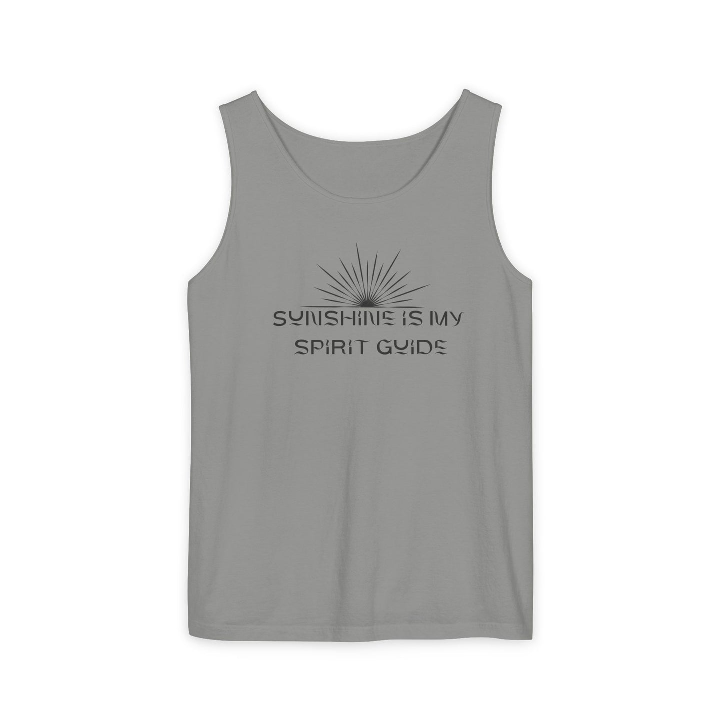 Sunshine Is My Spirit Guide Tank Top – Spiritual Unisex Summer Shirt Granite