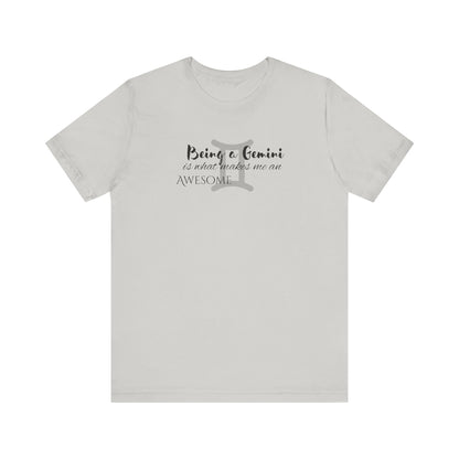 Awesome Unisex Gemini Tshirt | Horoscope Profession Tee Silver