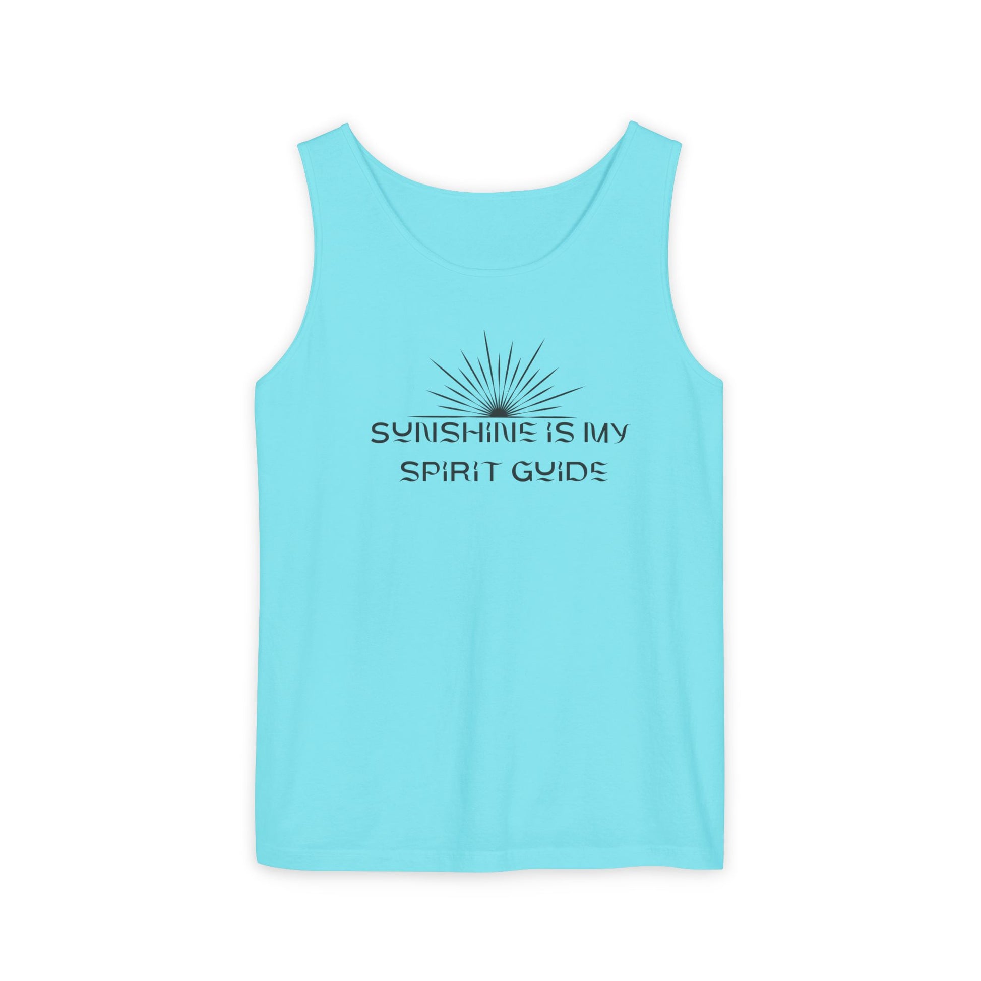 Sunshine Is My Spirit Guide Tank Top – Spiritual Unisex Summer Shirt Lagoon Blue
