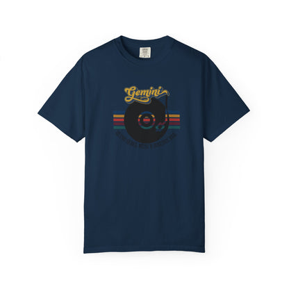 Gemini Retro T-shirt | Vinyl Record| Jukebox Rebel True Navy