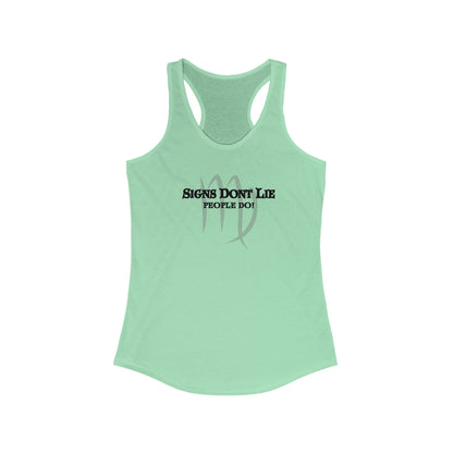 Signs Don't Lie, People Do! Zodiac Tank Top Solid Mint