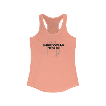 Signs Don't Lie, People Do! Zodiac Tank Top Solid Light Orange