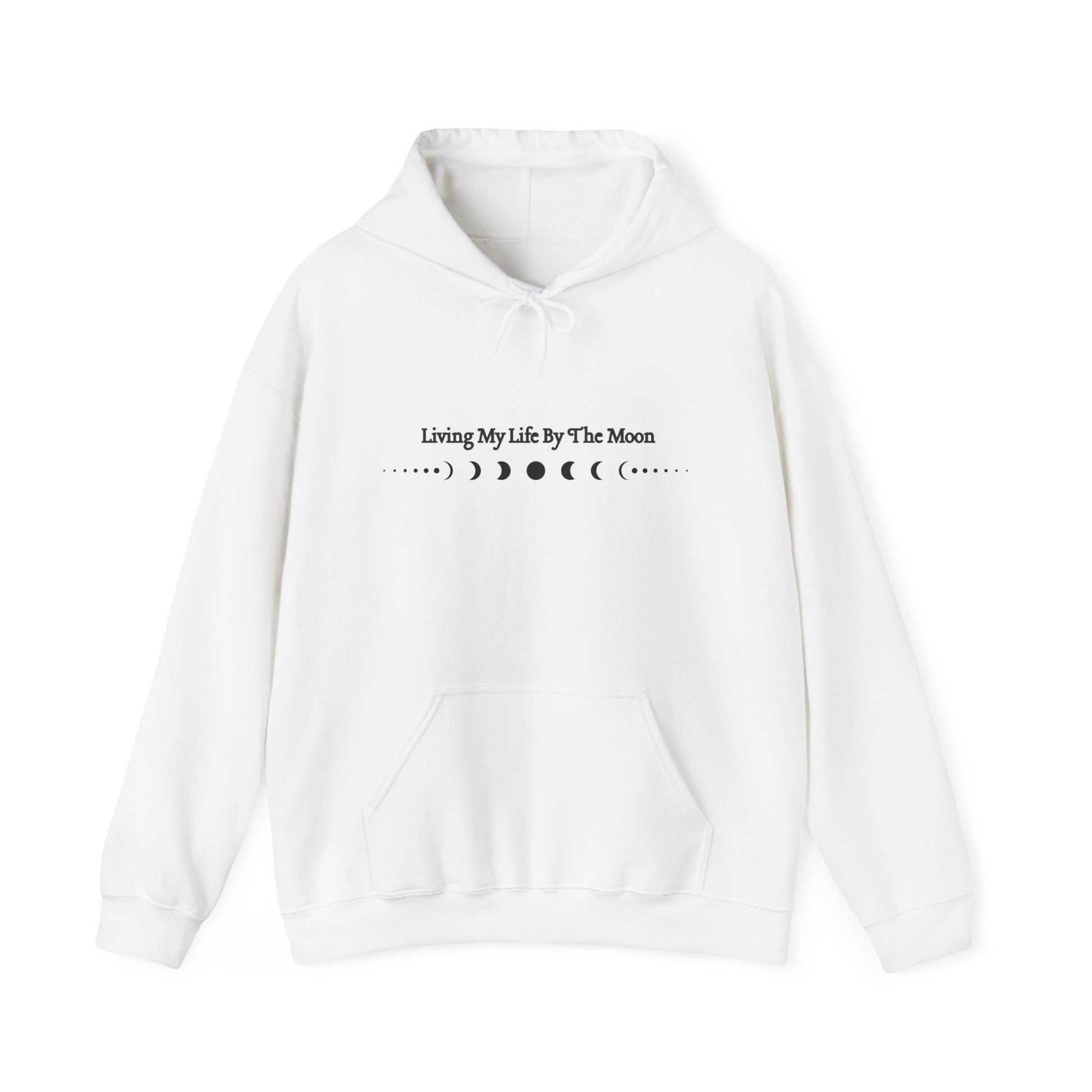 Living My Life by the Moon Hoodie – Moon Phase Astrology Sweatshirt White