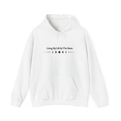 Living My Life by the Moon Hoodie – Moon Phase Astrology Sweatshirt White