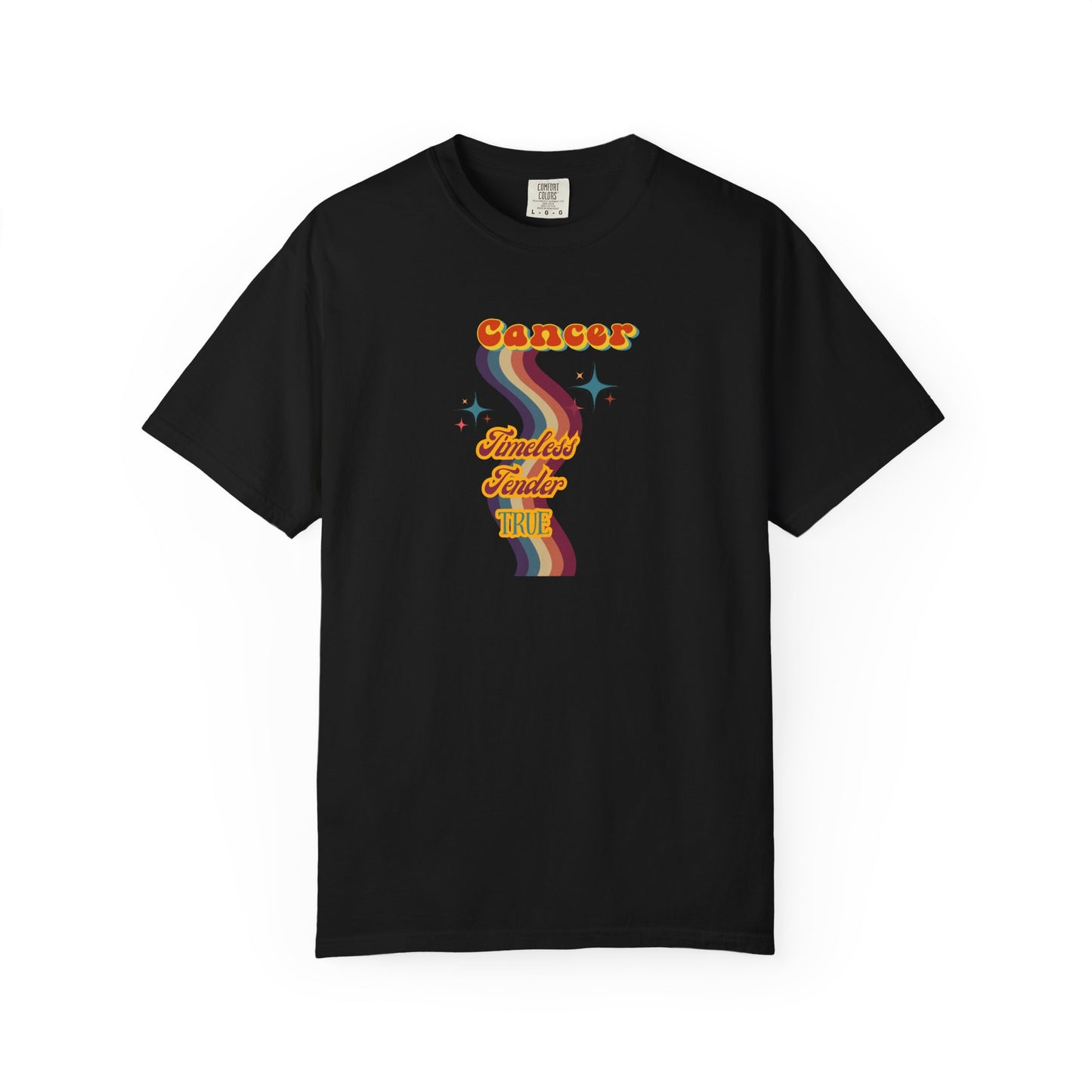 Cancer Zodiac Retro T-Shirt – Timeless • Tender • True Black