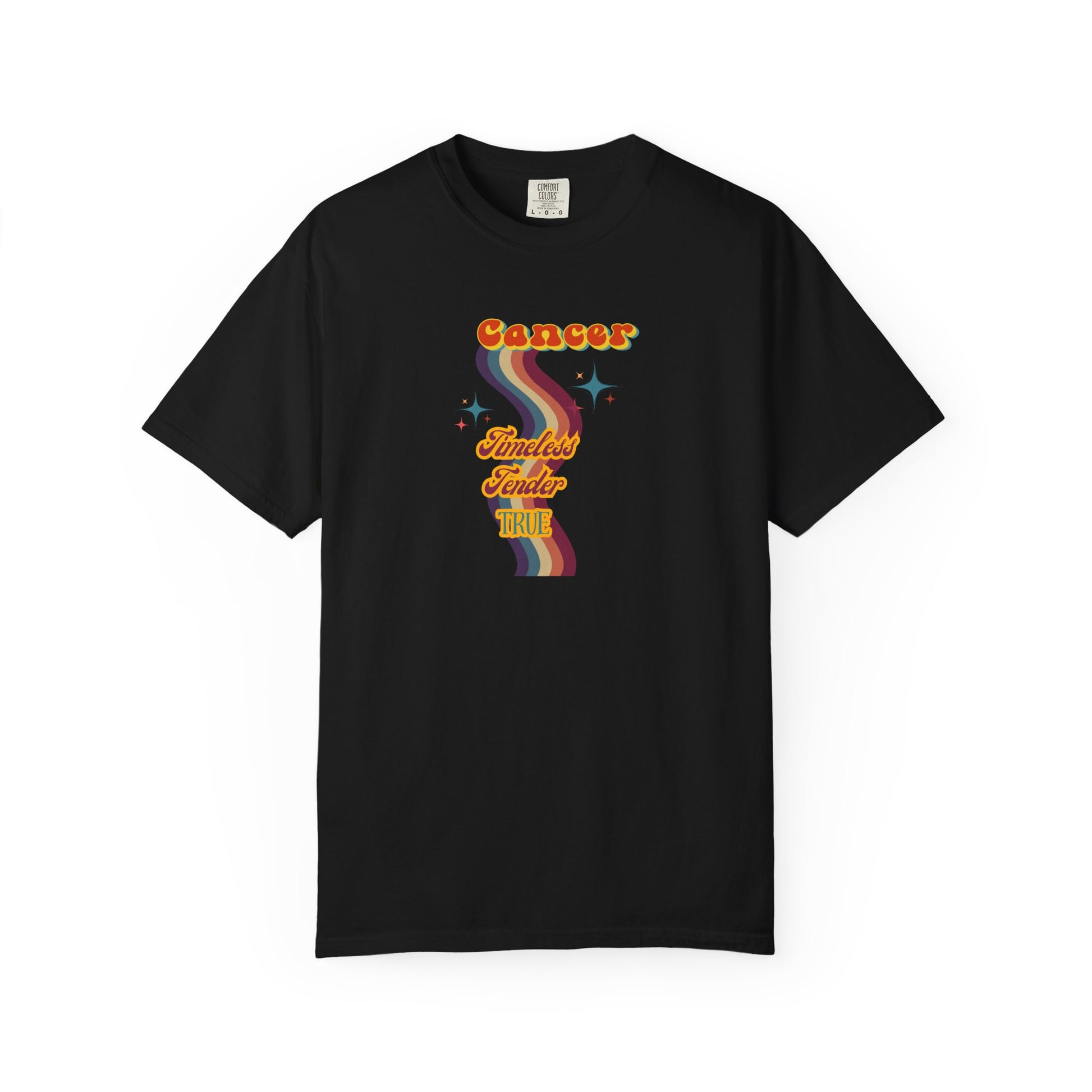 Cancer Zodiac Retro T-Shirt – Timeless • Tender • True Black