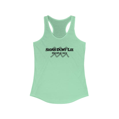 Signs Don't Lie, People Do! Zodiac Tank Top Solid Mint