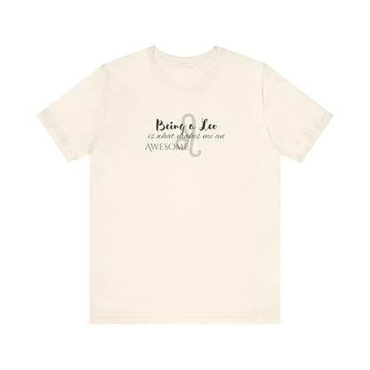 Awesome Unisex Leo Tshirt | Horoscope Profession Tee Natural