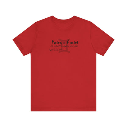Awesome Unisex Gemini Tshirt | Horoscope Profession Tee Red