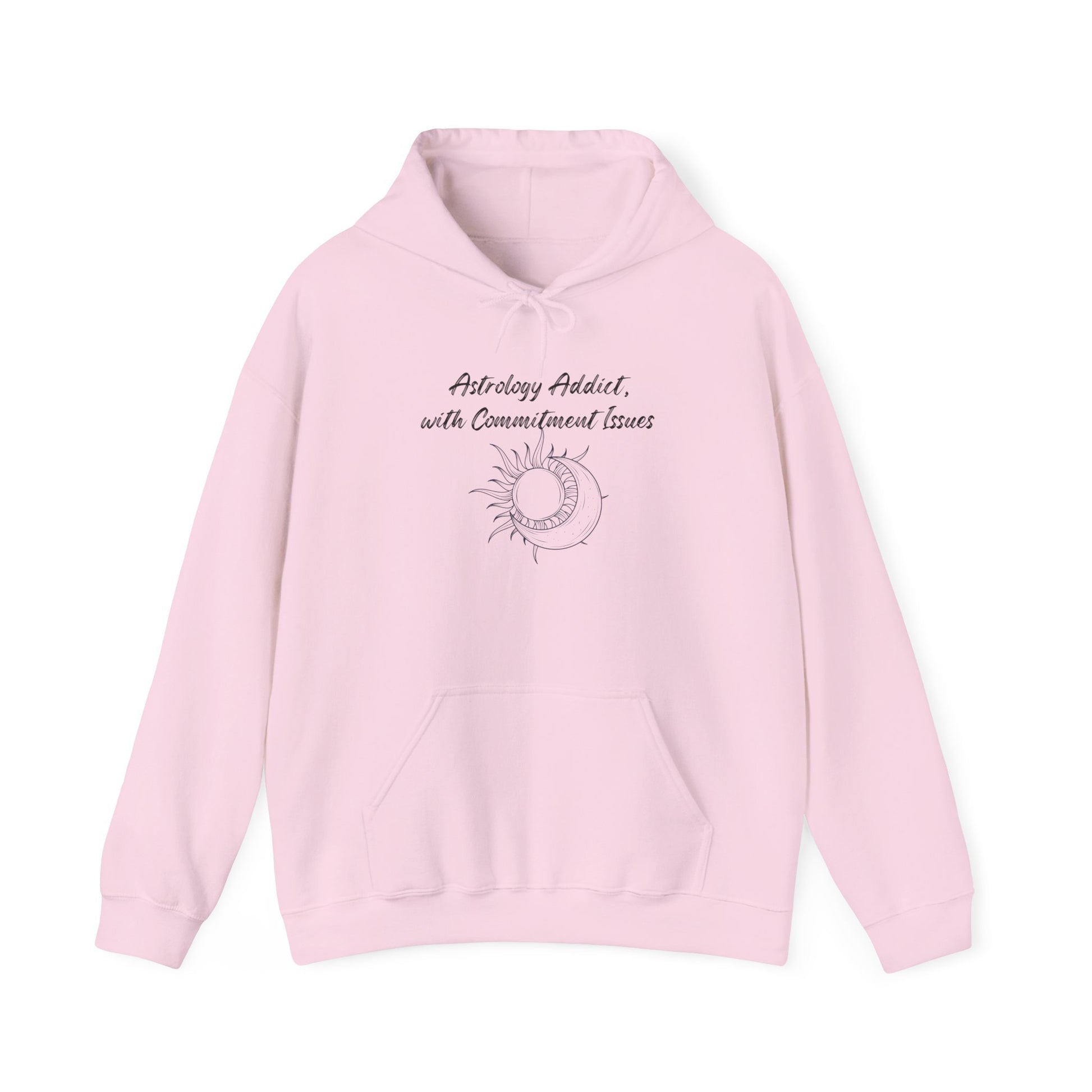 Astrology Addict | With Commitment Issues | Funny Zodiac Hoodie Light Pink