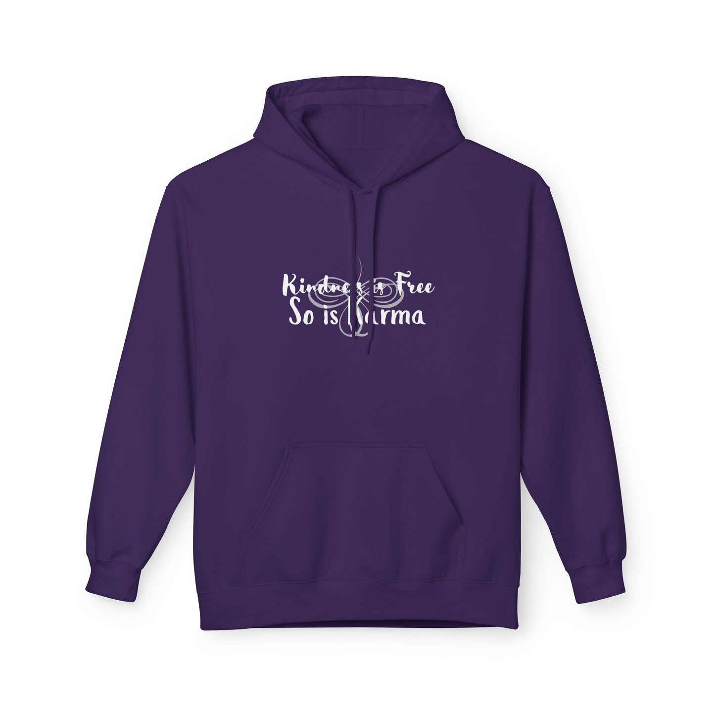 Kindness Is Free Hoodie | Karma Too | Positive Vibes Sweatshirt Purple