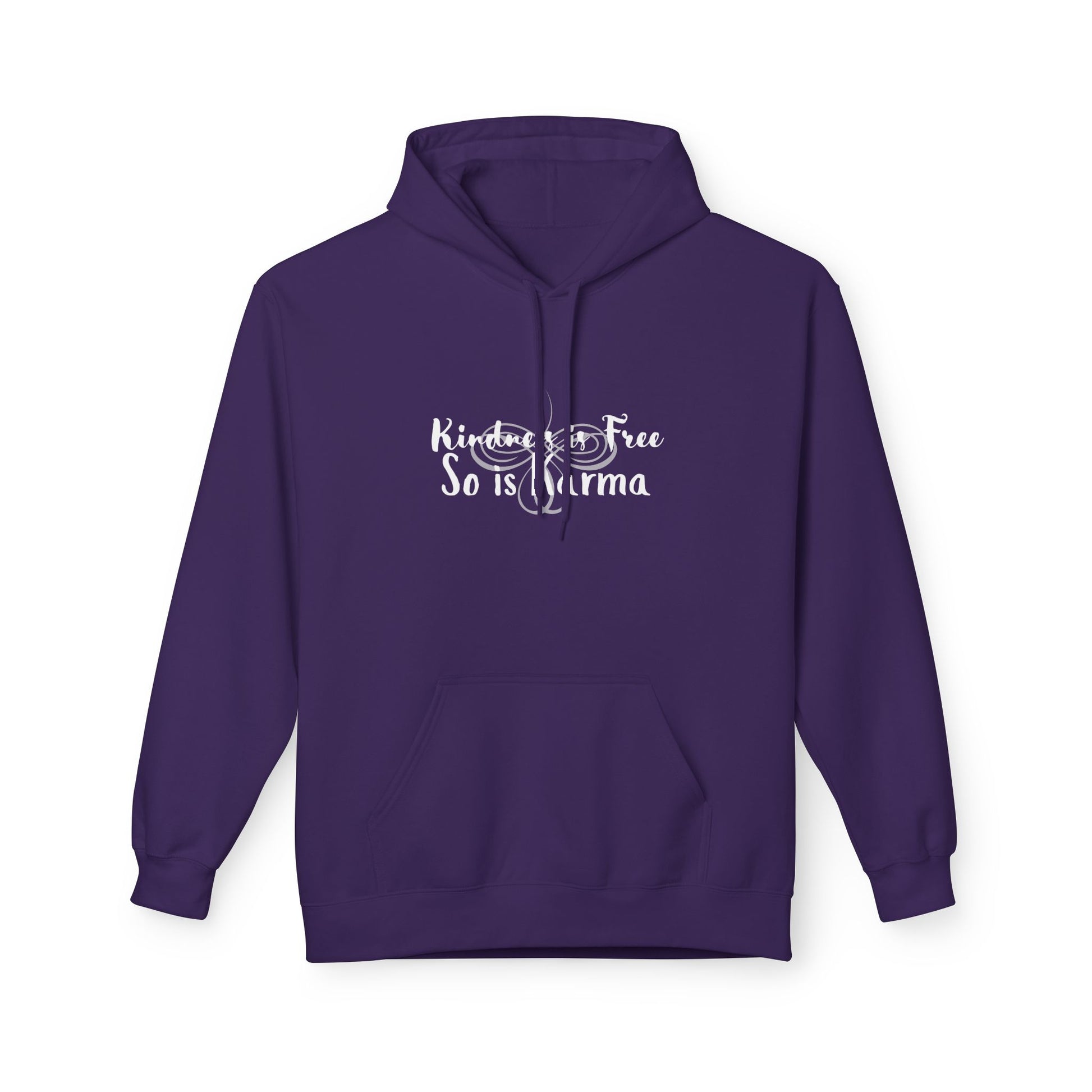 Kindness Is Free Hoodie | Karma Too | Positive Vibes Sweatshirt Purple