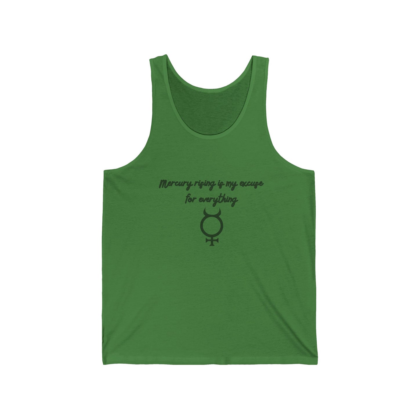 Mercury Rising Tank Top – Funny Astrology Excuse Shirt for Women Leaf