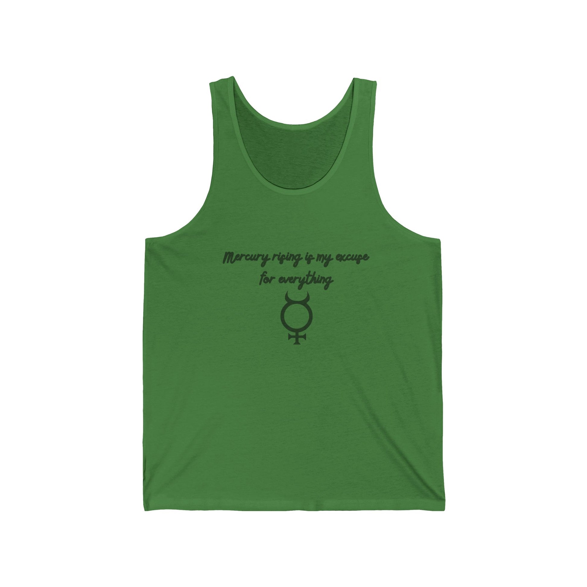 Mercury Rising Tank Top – Funny Astrology Excuse Shirt for Women Leaf